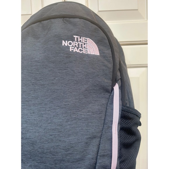 The North Face Vault Backpack Gray Pink Laptop School Travel Bag - Picture 2 of 7